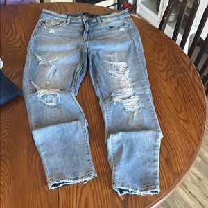 Distressed Blue Jeans